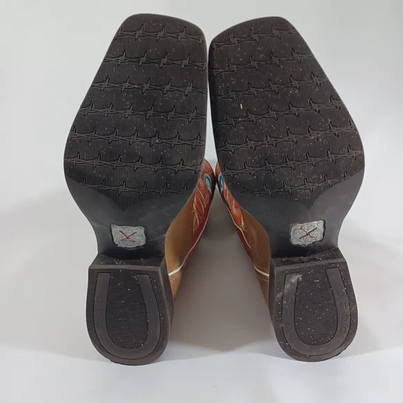 Leather Cowboy Broad Square Toe Ruff Stock Twisted X Men's See Desc and Pictures - Picture 6 of 11